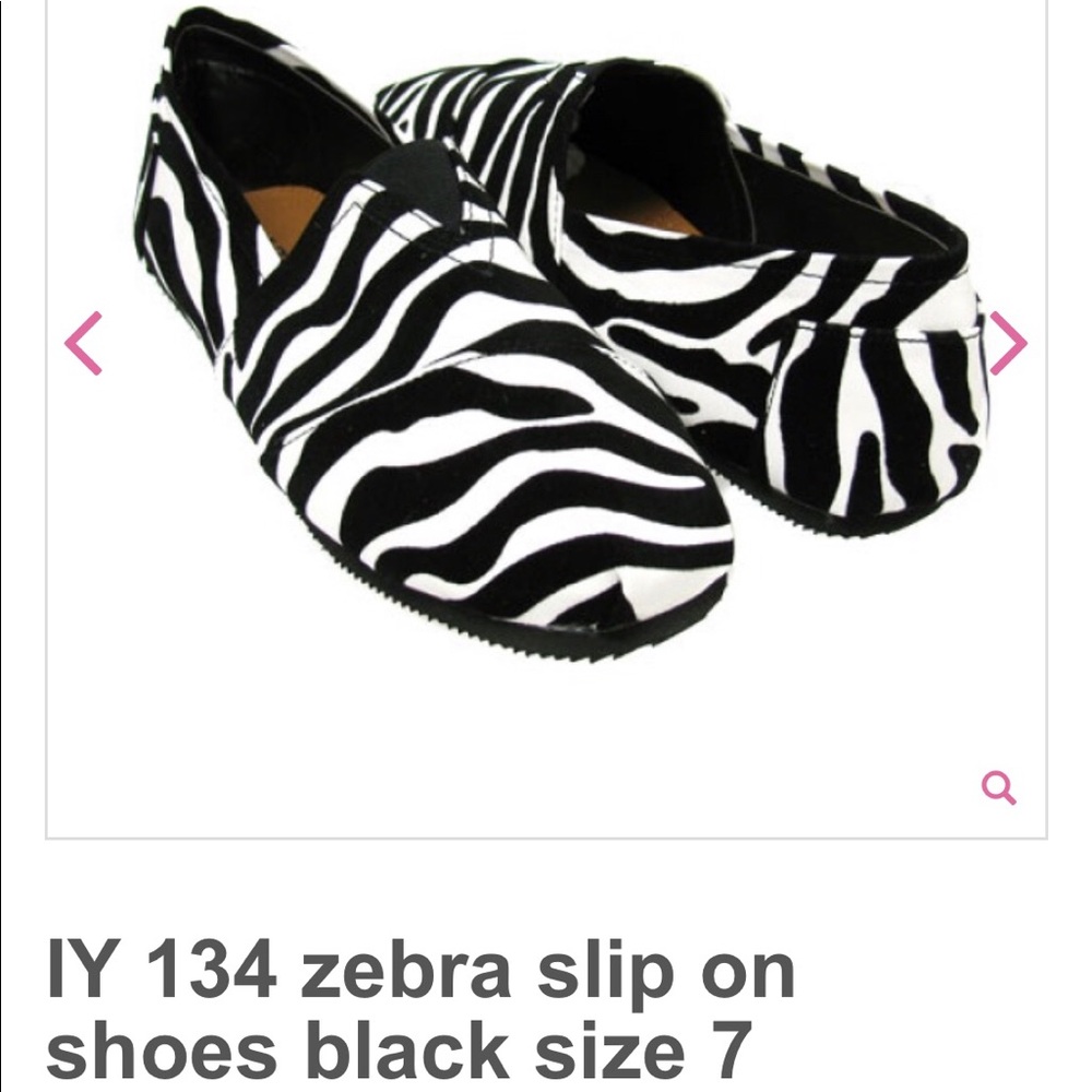 Zebra slip on shoes